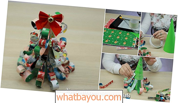 Como fazer uma árvore de Natal em miniatura com tiras de cartolina