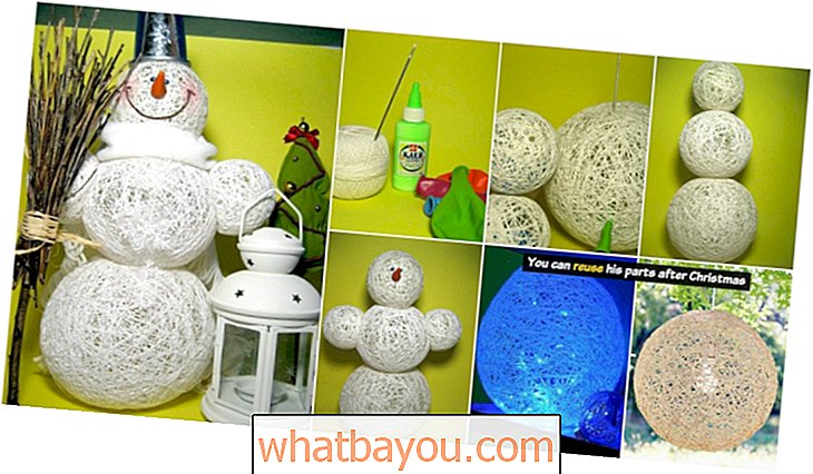 Adorable decoración navideña: hilo de algodón DIY muñeco de nieve