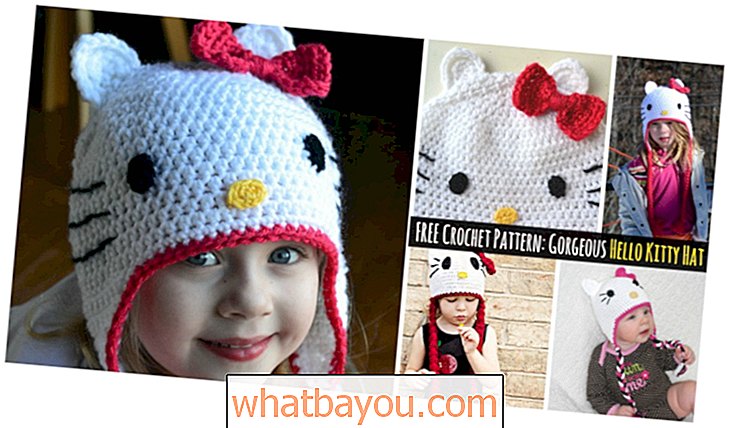 BEZMAKSAS tamborēšana: Krāšņa Hello Kitty cepure
