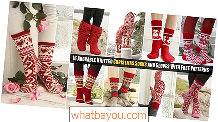 16 entzückende gestrickte Weihnachtssocken und -handschuhe mit freien Mustern