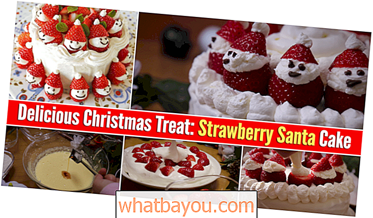 स्वादिष्ट क्रिसमस का इलाज: स्ट्राबेरी सांता केक