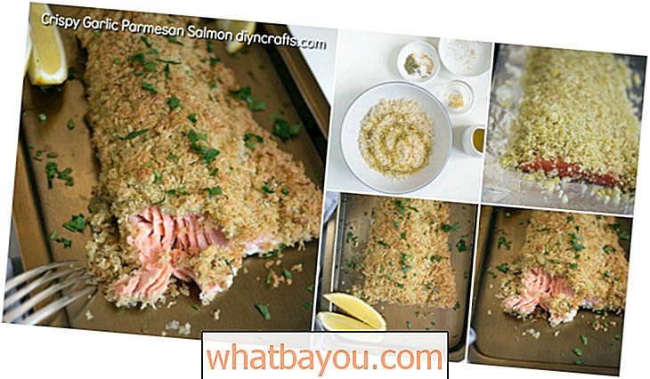 Il salmone croccante al parmigiano con aglio è sicuro di lasciare felici le papille gustative