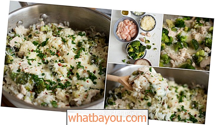 Este plato de pollo, brócoli y arroz con queso es rápido, fácil y delicioso