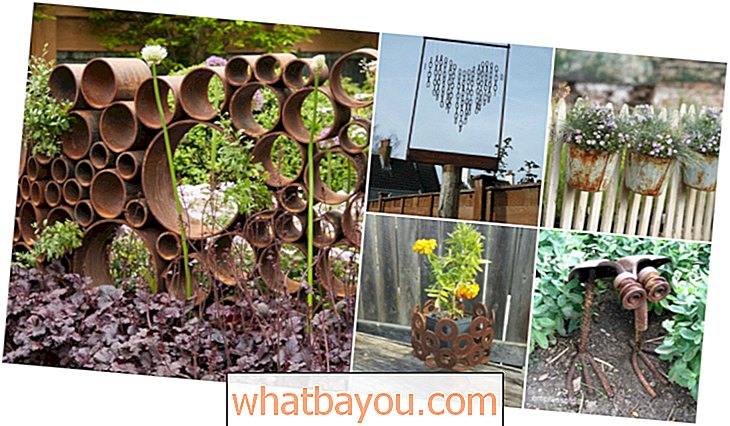 גינון: 11 רעיונות DIY כפרי מתכת חלודה לדשא ולגינה שלך