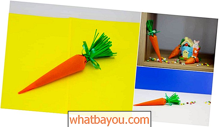 Намалюйте контейнер з цукерками у формі моркви для великодніх частувань