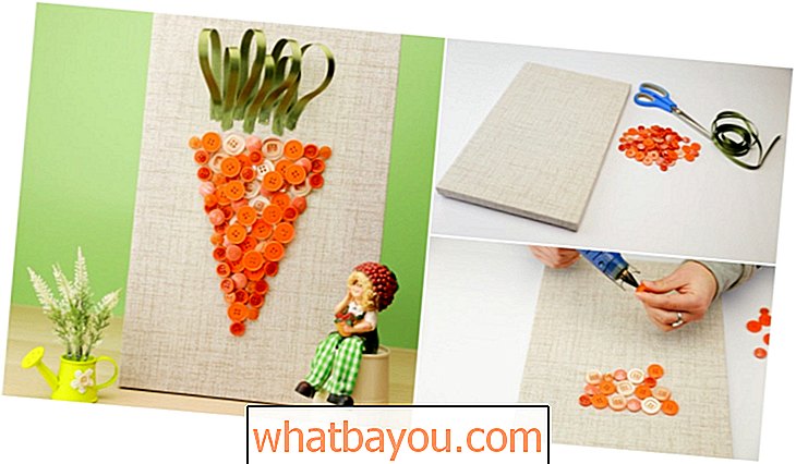 Come realizzare questa arte della parete della carota di Pasqua con i bottoni