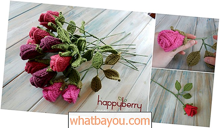 Knitting & Crocheting: Cara Mudah Membuat Mawar Merah Cantik - Tutorial Video + Corak Percuma