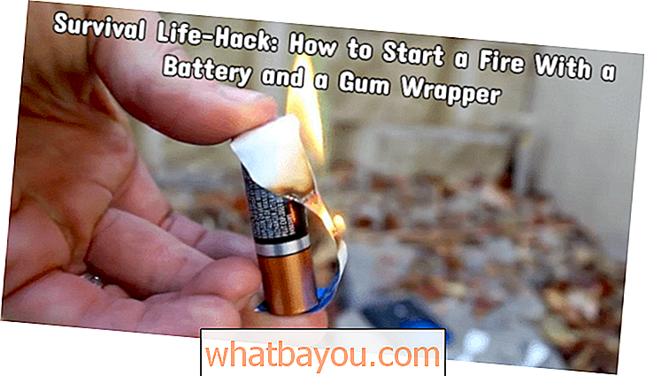 Survival Life-Hack: Hvordan starte en brann med et batteri og en tannkjøtt wrapper