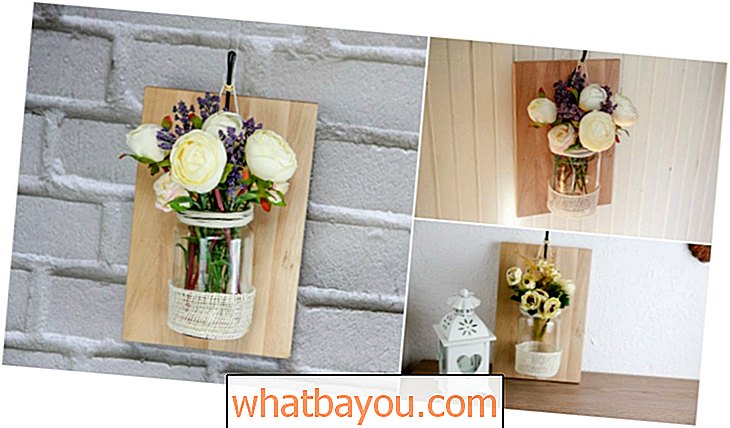 Napravite ukras cvjetne zidne vaze iz starog tegle