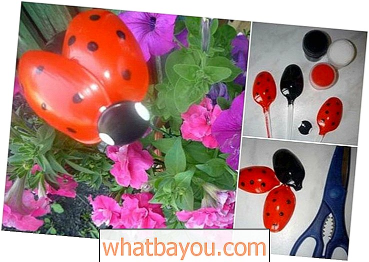 Greitojo perdirbimo amatai: žavingos ladybugs, pagamintos iš plastikinių šaukštų
