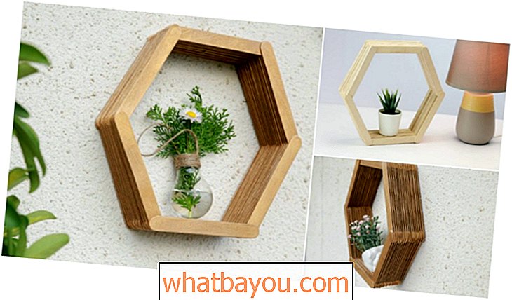 Reutilizar: Cómo hacer un estante hexagonal de palo de paleta decorativo